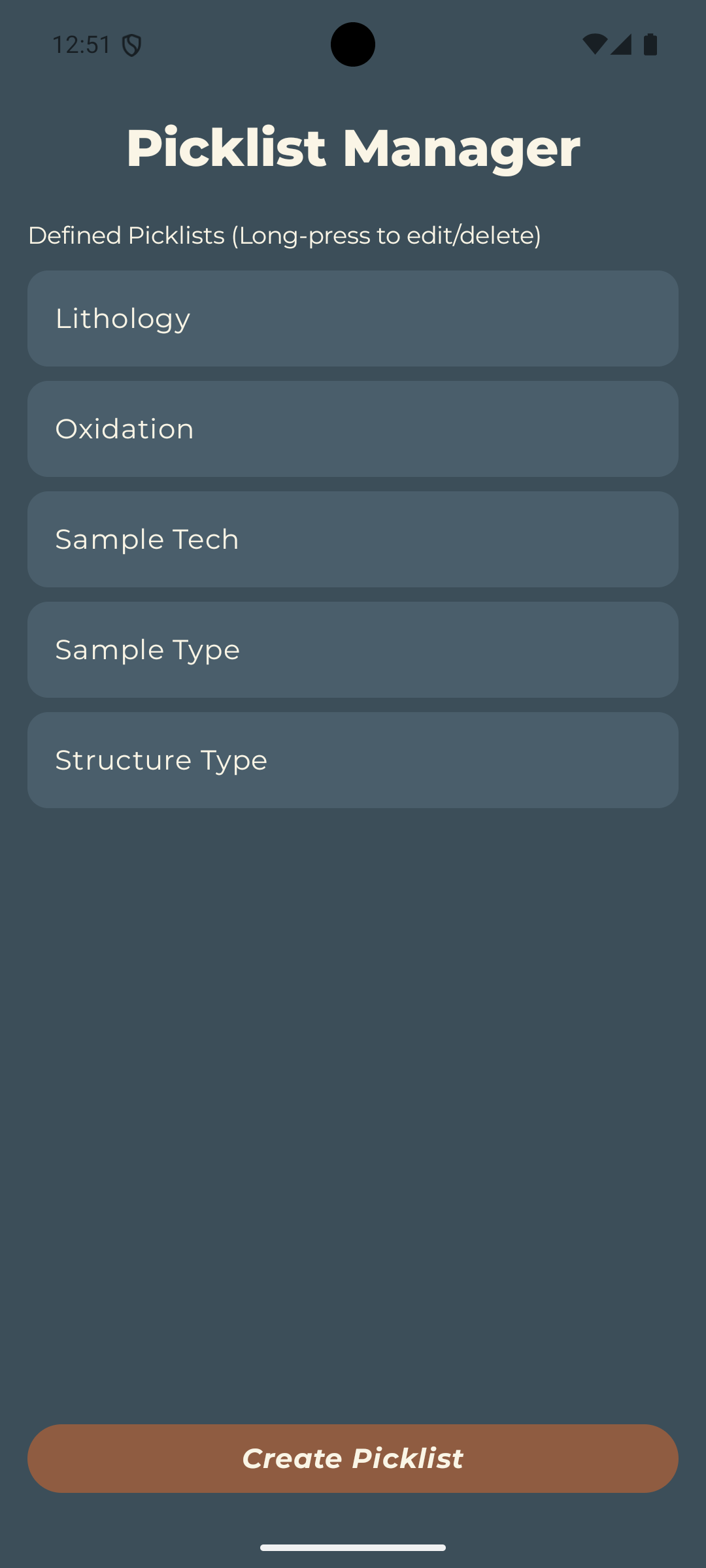 Picklist manager